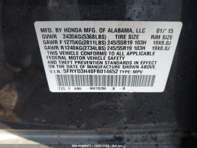 Photo 8 VIN: 5FRYD3H40FB014652 - ACURA MDX 