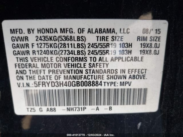 Photo 8 VIN: 5FRYD3H40GB008884 - ACURA MDX 