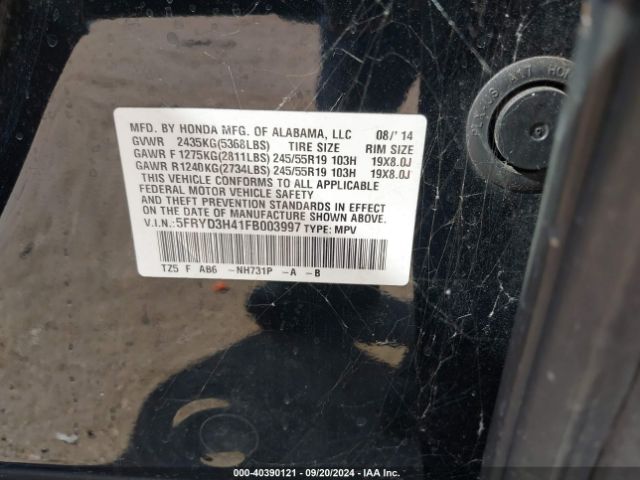 Photo 8 VIN: 5FRYD3H41FB003997 - ACURA MDX 