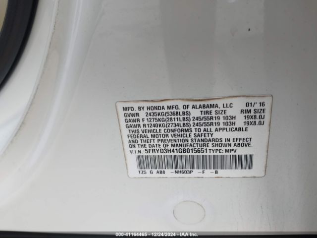 Photo 8 VIN: 5FRYD3H41GB015651 - ACURA MDX 