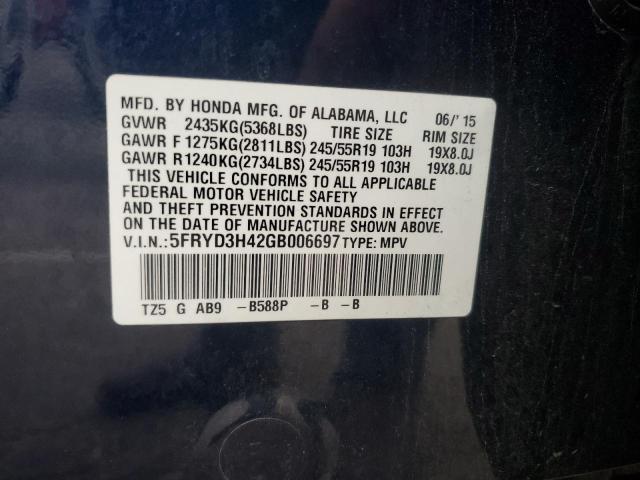 Photo 12 VIN: 5FRYD3H42GB006697 - ACURA MDX TECHNO 