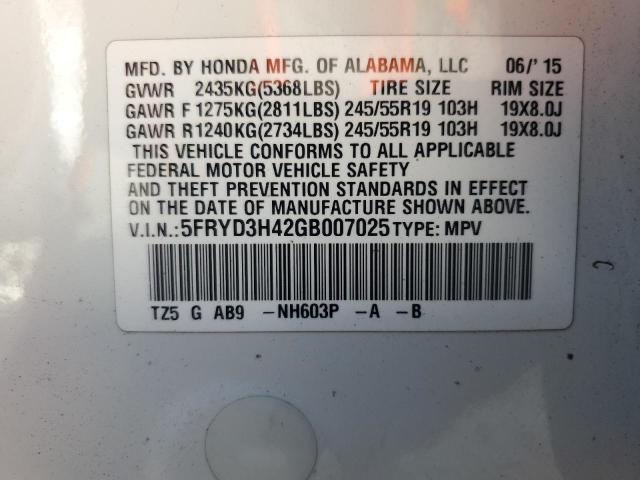 Photo 11 VIN: 5FRYD3H42GB007025 - ACURA MDX TECHNO 