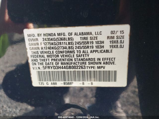 Photo 8 VIN: 5FRYD3H44GB002263 - ACURA MDX 