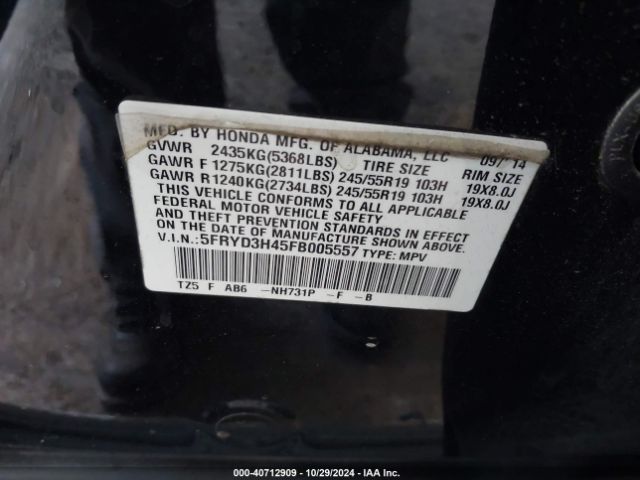 Photo 8 VIN: 5FRYD3H45FB005557 - ACURA MDX 