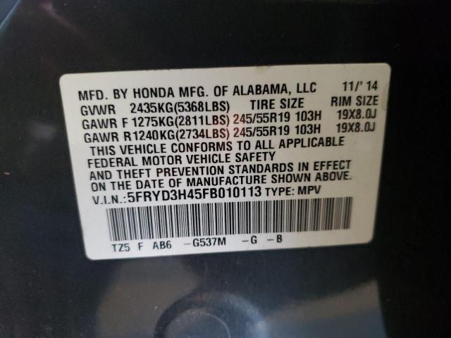 Photo 11 VIN: 5FRYD3H45FB010113 - ACURA MDX 