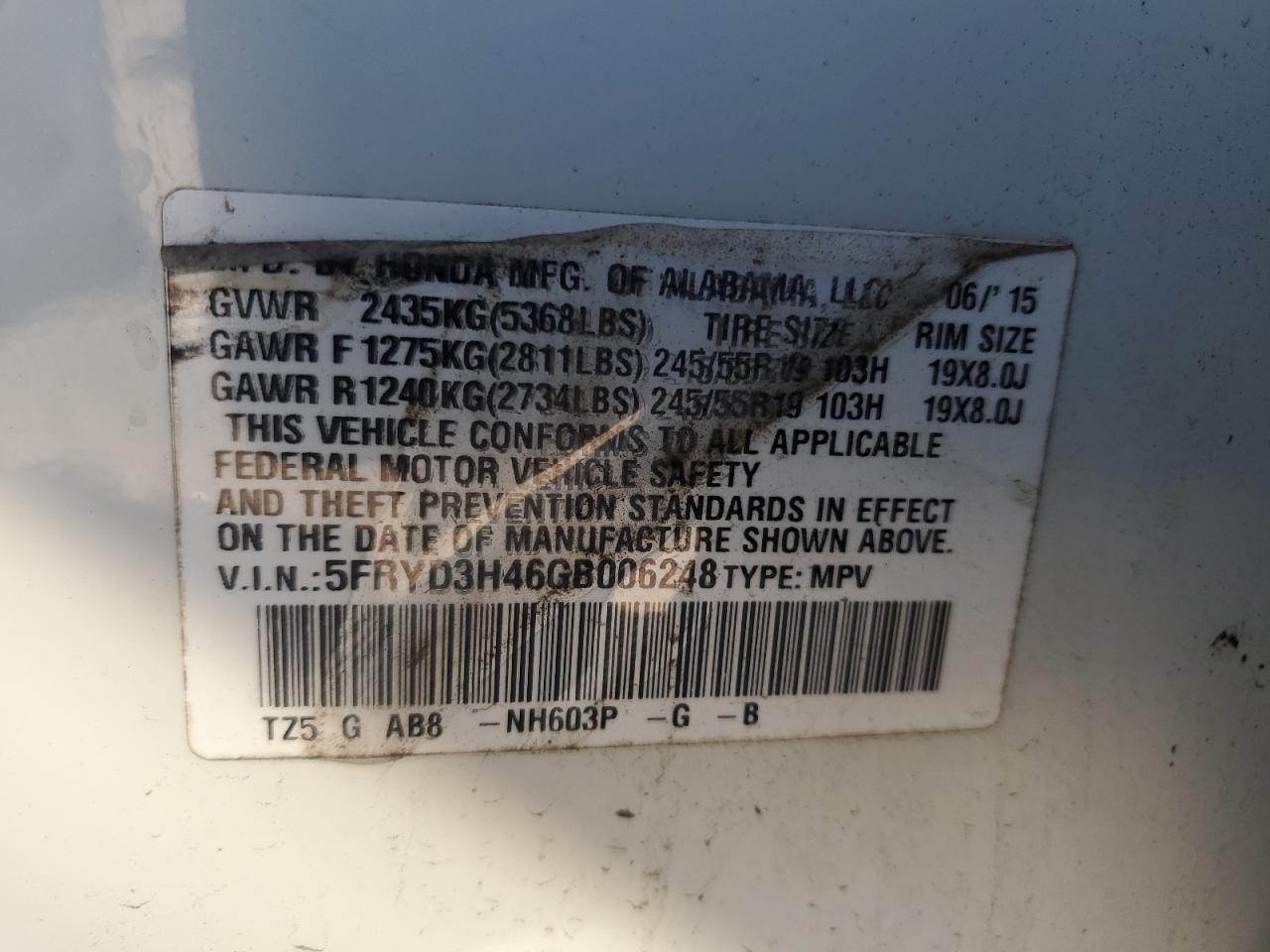 Photo 11 VIN: 5FRYD3H46GB006248 - ACURA MDX 