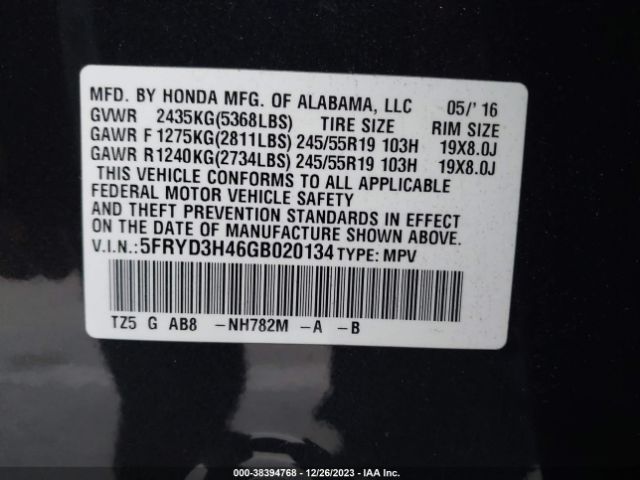 Photo 8 VIN: 5FRYD3H46GB020134 - ACURA MDX 