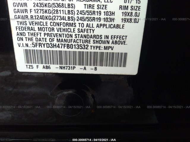 Photo 8 VIN: 5FRYD3H47FB013532 - ACURA MDX 