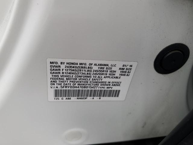 Photo 12 VIN: 5FRYD3H47GB015427 - ACURA MDX 