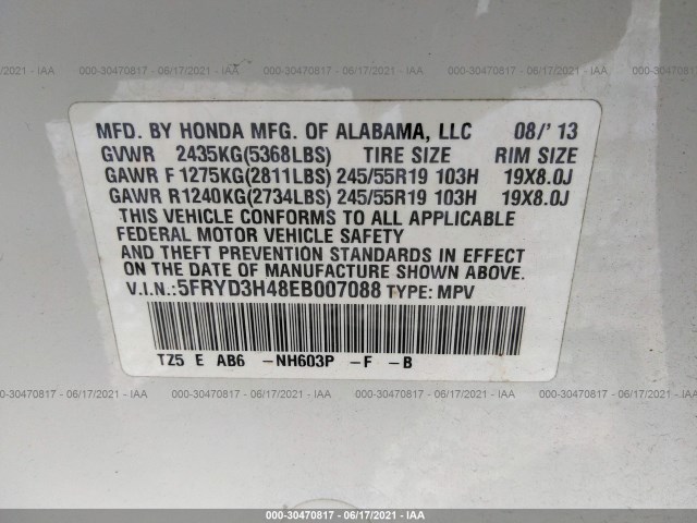 Photo 8 VIN: 5FRYD3H48EB007088 - ACURA MDX 