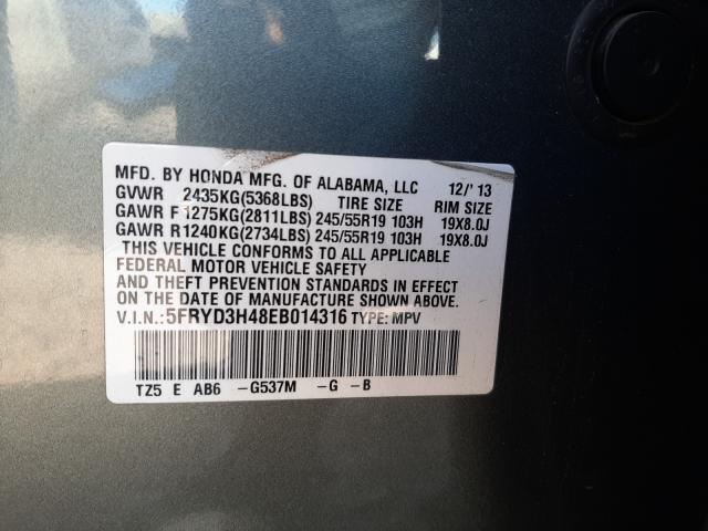 Photo 9 VIN: 5FRYD3H48EB014316 - ACURA MDX TECHNO 