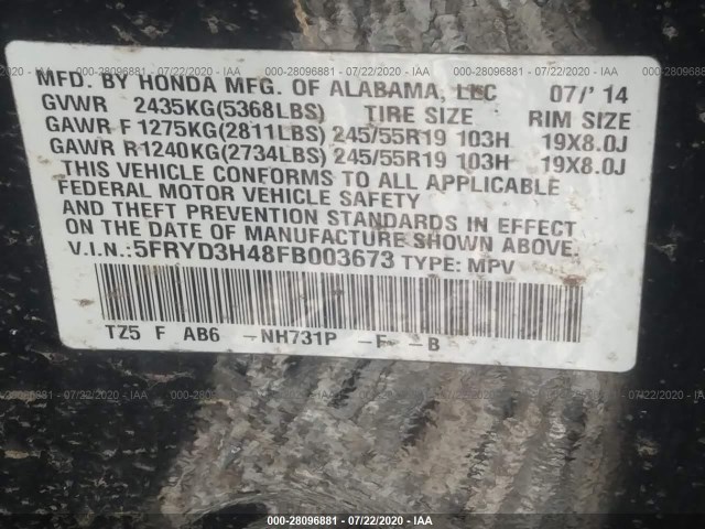 Photo 8 VIN: 5FRYD3H48FB003673 - ACURA MDX 