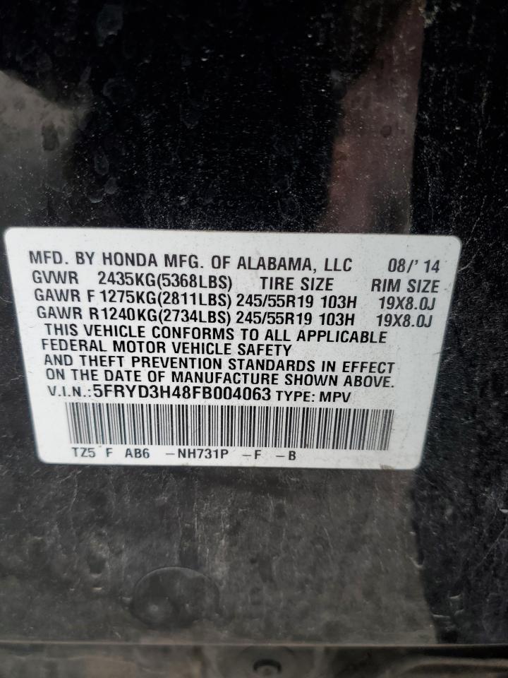 Photo 13 VIN: 5FRYD3H48FB004063 - ACURA MDX 