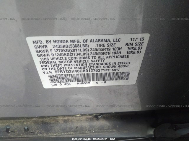 Photo 8 VIN: 5FRYD3H48GB012763 - ACURA MDX 