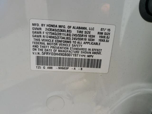 Photo 11 VIN: 5FRYD3H49GB007197 - ACURA MDX TECHNO 