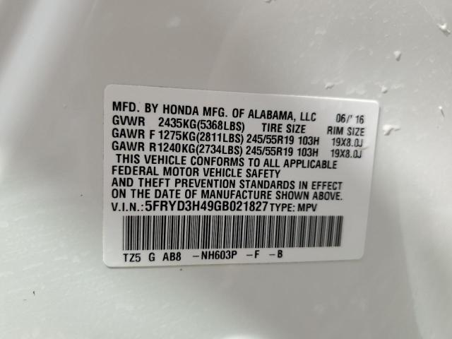 Photo 9 VIN: 5FRYD3H49GB021827 - ACURA MDX TECHNO 