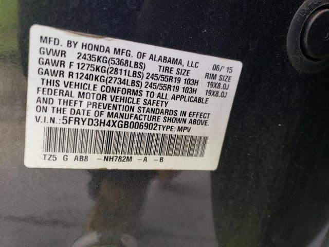 Photo 11 VIN: 5FRYD3H4XGB006902 - ACURA MDX TECHNO 