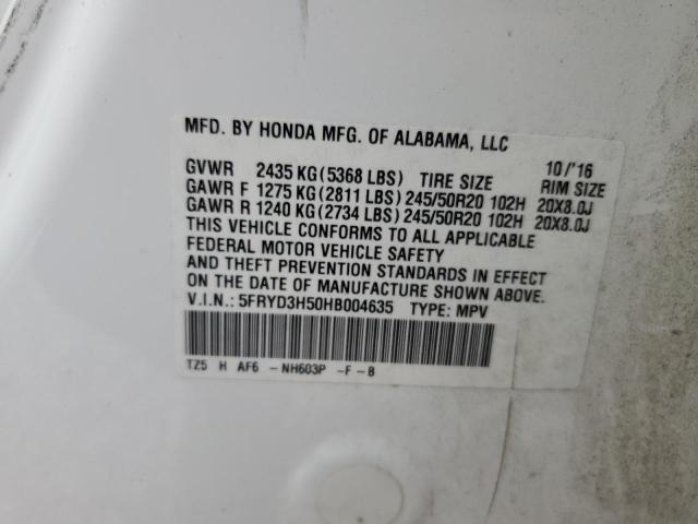 Photo 12 VIN: 5FRYD3H50HB004635 - ACURA MDX TECHNO 