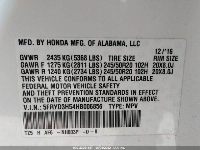 Photo 8 VIN: 5FRYD3H54HB006856 - ACURA MDX 