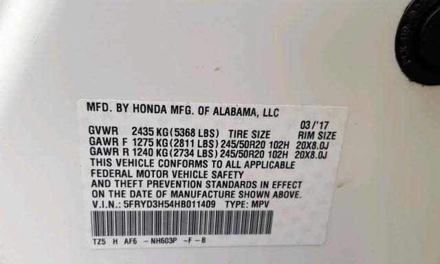 Photo 9 VIN: 5FRYD3H54HB011409 - ACURA MDX 