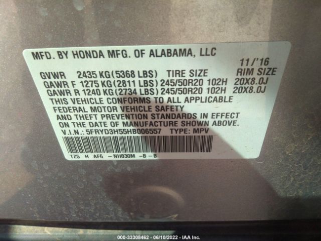 Photo 8 VIN: 5FRYD3H55HB006557 - ACURA MDX 