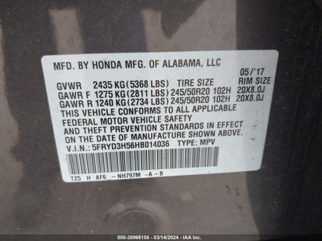 Photo 8 VIN: 5FRYD3H56HB014036 - ACURA MDX 