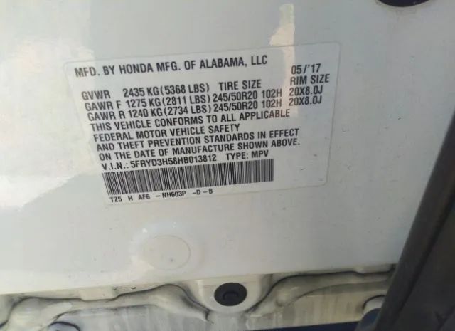 Photo 8 VIN: 5FRYD3H58HB013812 - ACURA MDX 