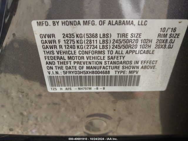 Photo 8 VIN: 5FRYD3H5XHB004688 - ACURA MDX 