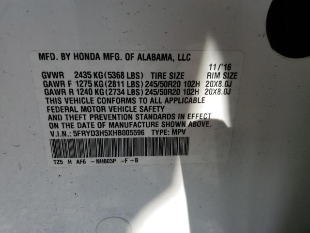 Photo 9 VIN: 5FRYD3H5XHB005596 - ACURA MDX TECHNO 