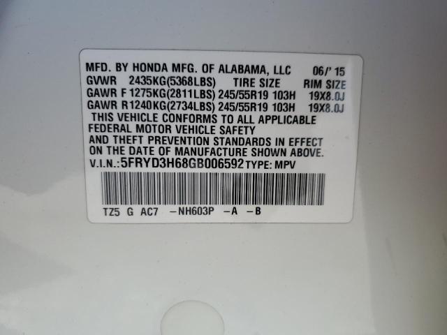 Photo 12 VIN: 5FRYD3H68GB006592 - ACURA MDX TECHNO 