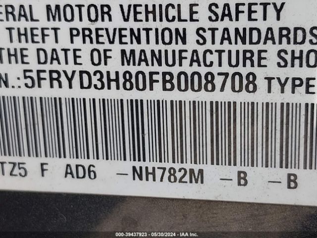 Photo 8 VIN: 5FRYD3H80FB008708 - ACURA MDX 