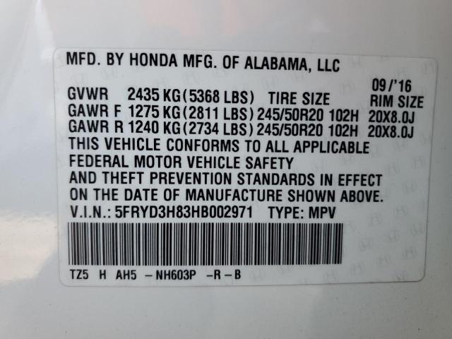 Photo 11 VIN: 5FRYD3H83HB002971 - ACURA MDX 