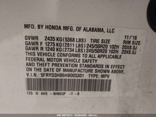 Photo 8 VIN: 5FRYD3H86HB005301 - ACURA MDX 