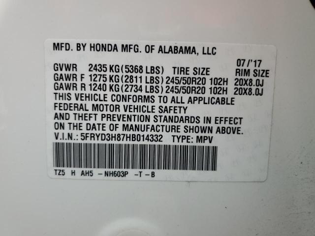 Photo 13 VIN: 5FRYD3H87HB014332 - ACURA MDX ADVANC 