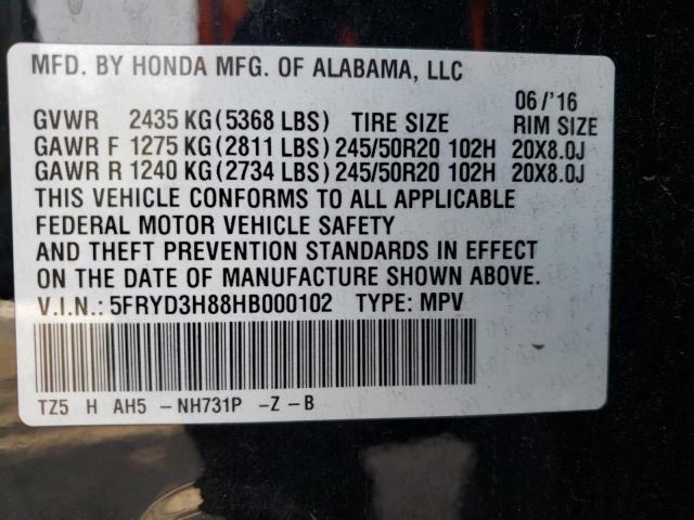 Photo 9 VIN: 5FRYD3H88HB000102 - ACURA MDX ADVANC 