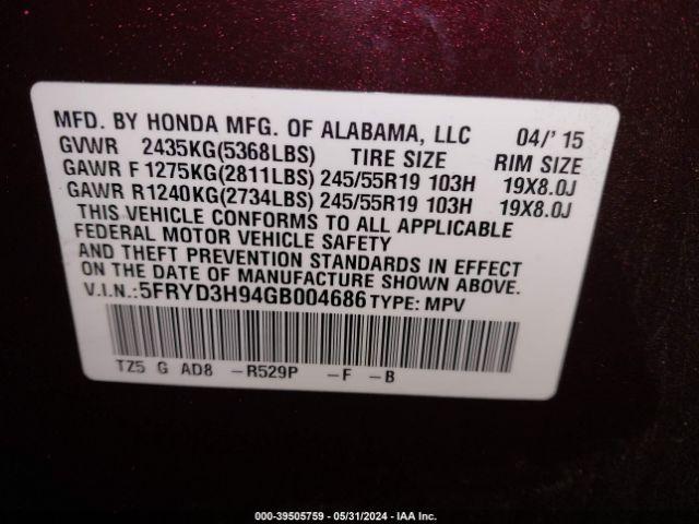 Photo 8 VIN: 5FRYD3H94GB004686 - ACURA MDX 