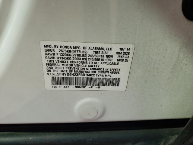 Photo 9 VIN: 5FRYD4H23FB016822 - ACURA MDX TECHNO 