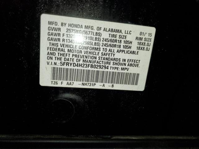 Photo 12 VIN: 5FRYD4H23FB029294 - ACURA MDX 