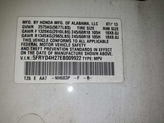 Photo 12 VIN: 5FRYD4H27EB009922 - ACURA MDX 