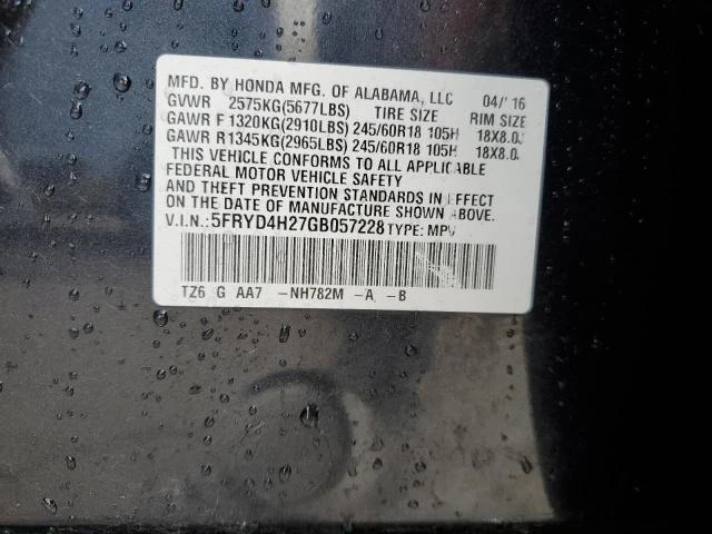 Photo 12 VIN: 5FRYD4H27GB057228 - ACURA MDX 