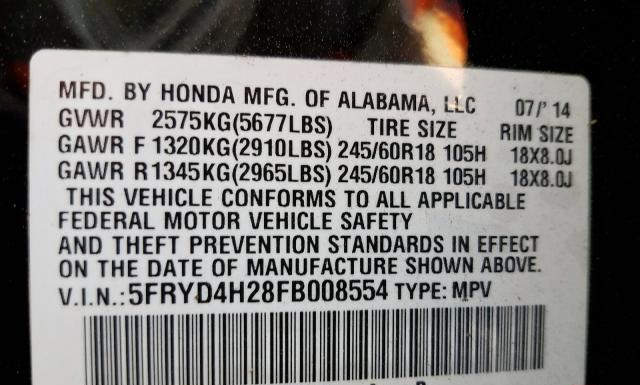 Photo 9 VIN: 5FRYD4H28FB008554 - ACURA MDX 