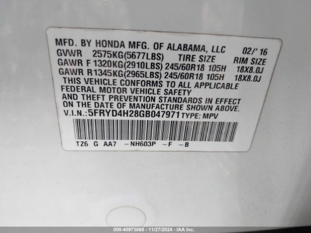 Photo 8 VIN: 5FRYD4H28GB047971 - ACURA MDX 