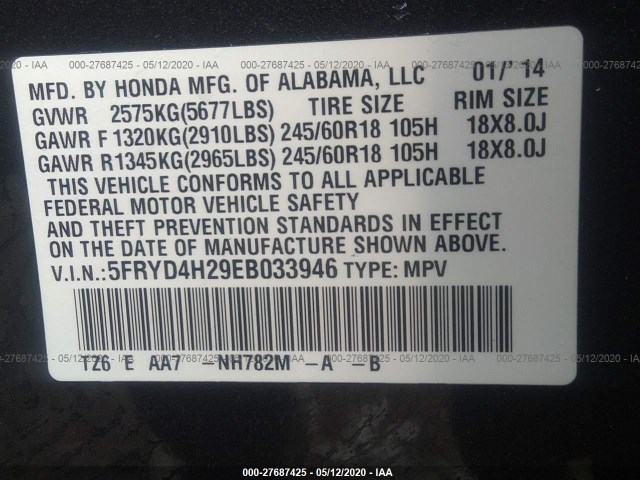 Photo 8 VIN: 5FRYD4H29EB033946 - ACURA MDX 