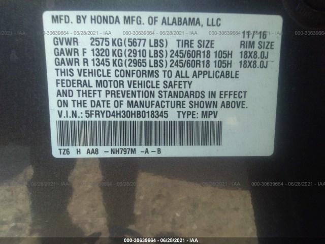 Photo 8 VIN: 5FRYD4H30HB018345 - ACURA MDX 