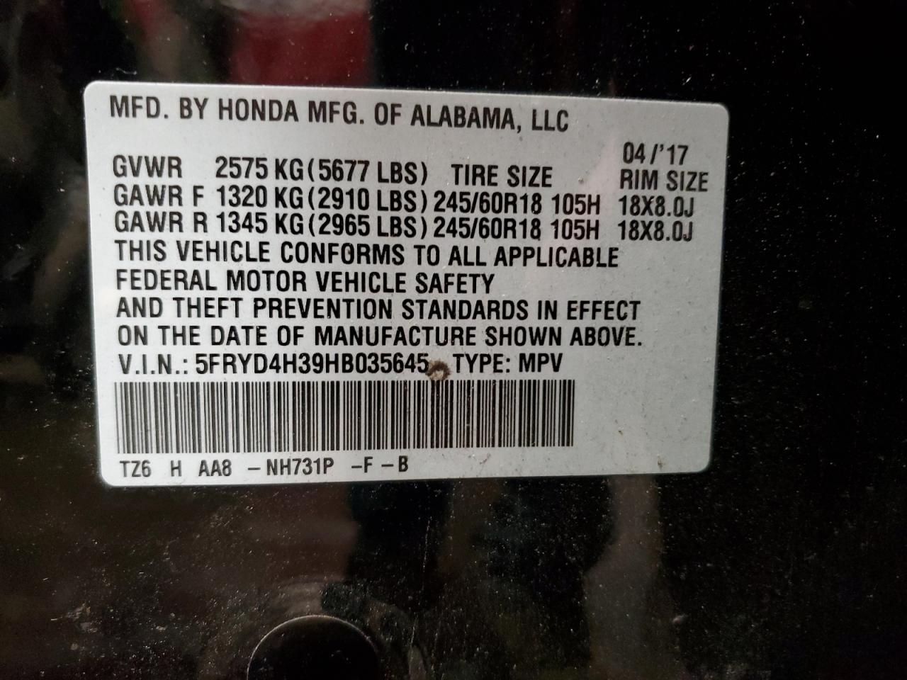 Photo 12 VIN: 5FRYD4H39HB035645 - ACURA MDX 