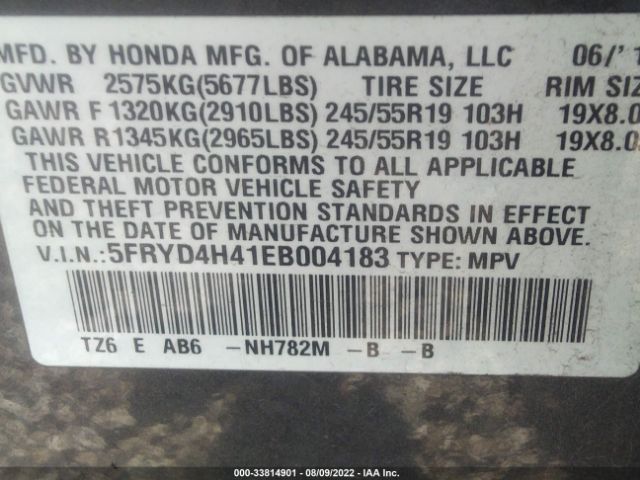 Photo 8 VIN: 5FRYD4H41EB004183 - ACURA MDX 