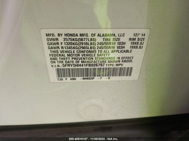 Photo 8 VIN: 5FRYD4H41FB026797 - ACURA MDX 