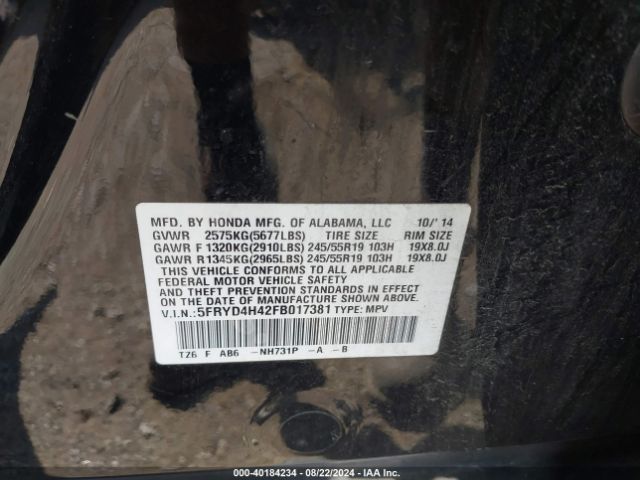 Photo 8 VIN: 5FRYD4H42FB017381 - ACURA MDX 