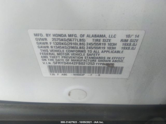 Photo 8 VIN: 5FRYD4H42FB021253 - ACURA MDX 