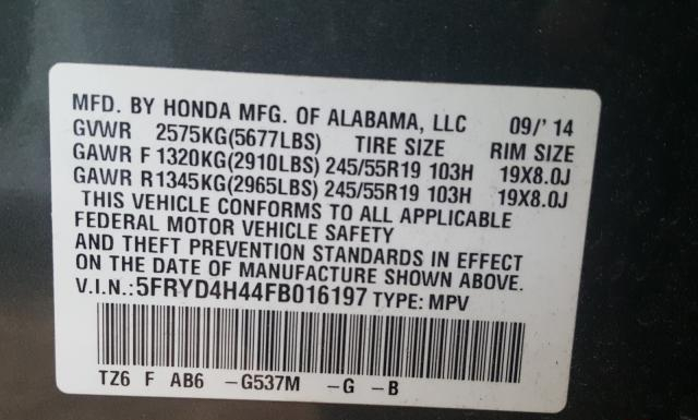 Photo 9 VIN: 5FRYD4H44FB016197 - ACURA MDX 